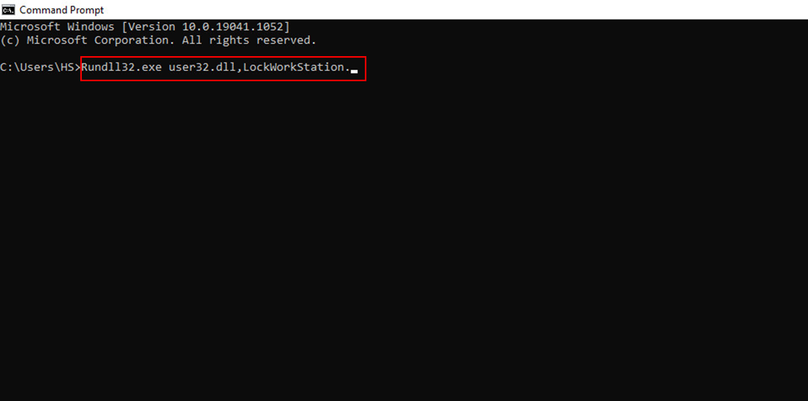 cách khóa màn hình máy tính bằng lệnh LockWorkStation