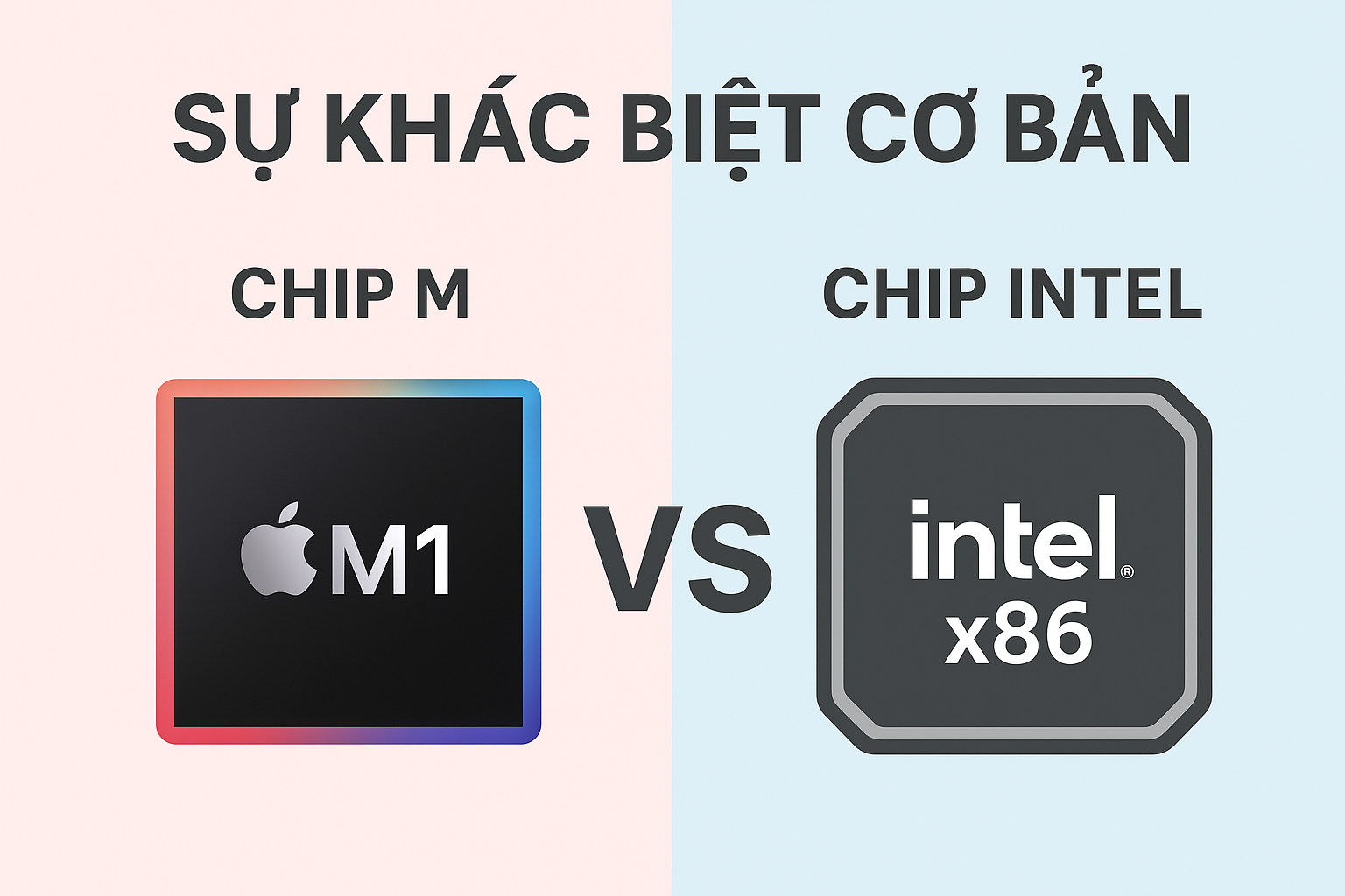 MacBook chip M1 so sánh với MacBook Intel