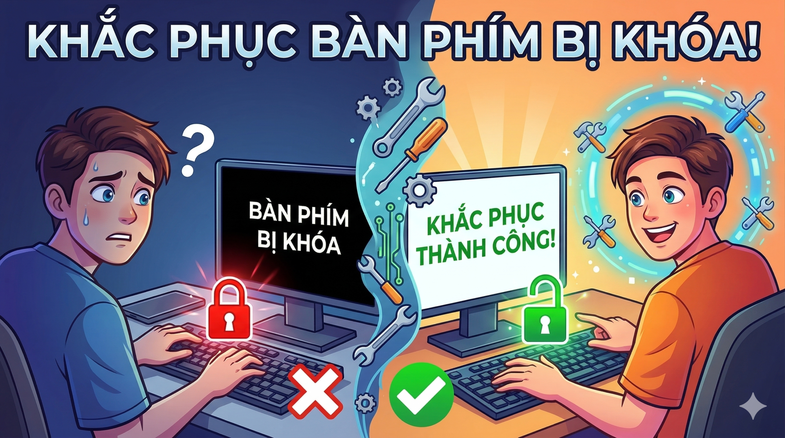 Bàn phím máy tính bị khóa không gõ được